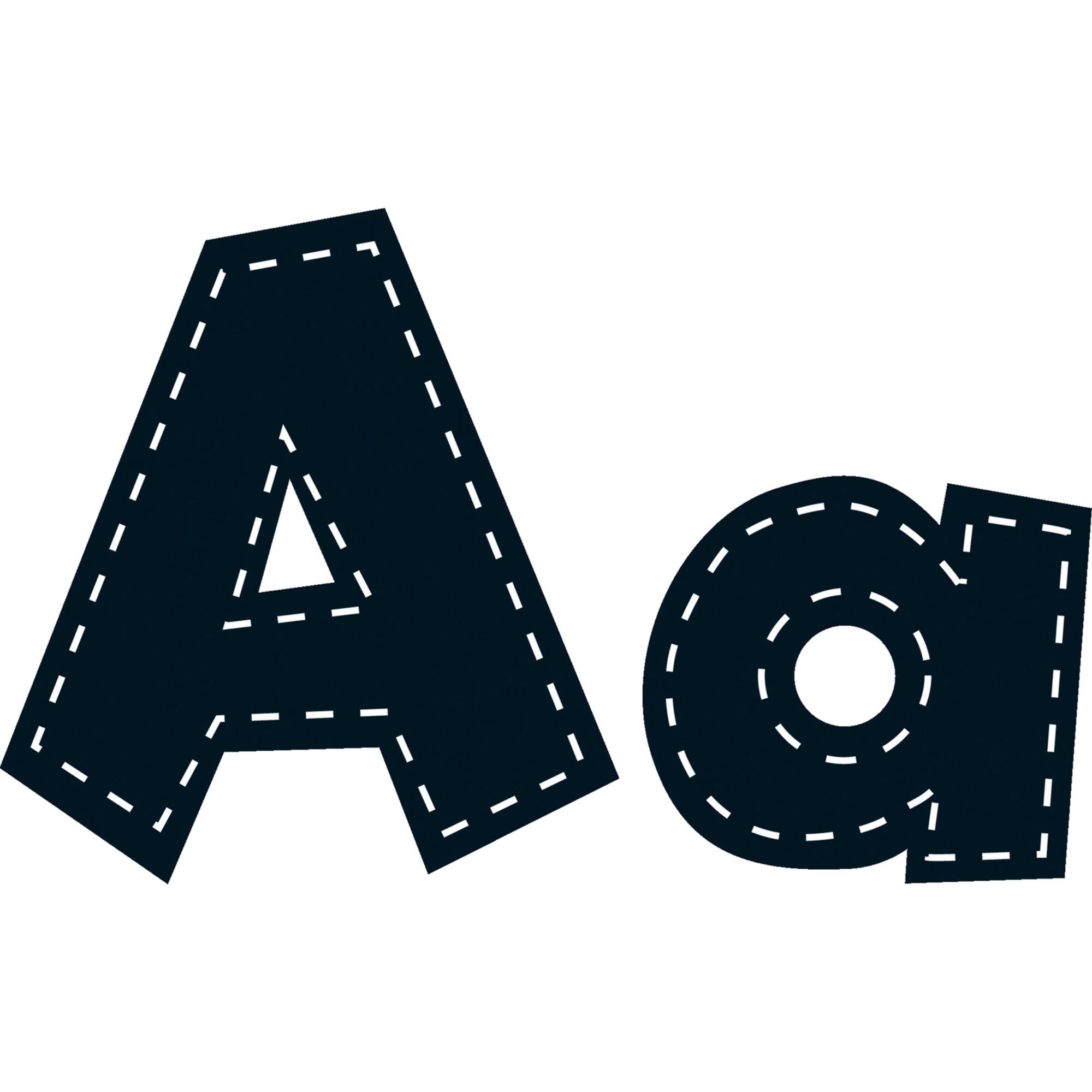 Teacher Created Resources Fun Font Letters, Black Stitch